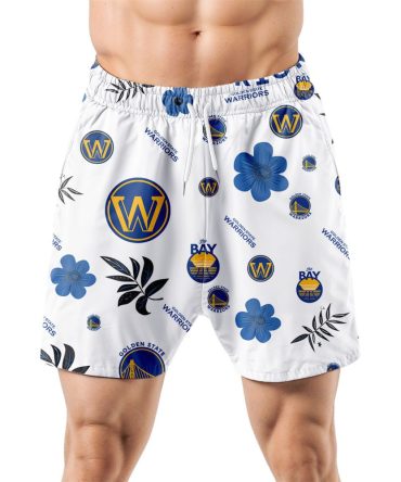 Golden State Warriors Hawaiian Shorts Tropical Beach