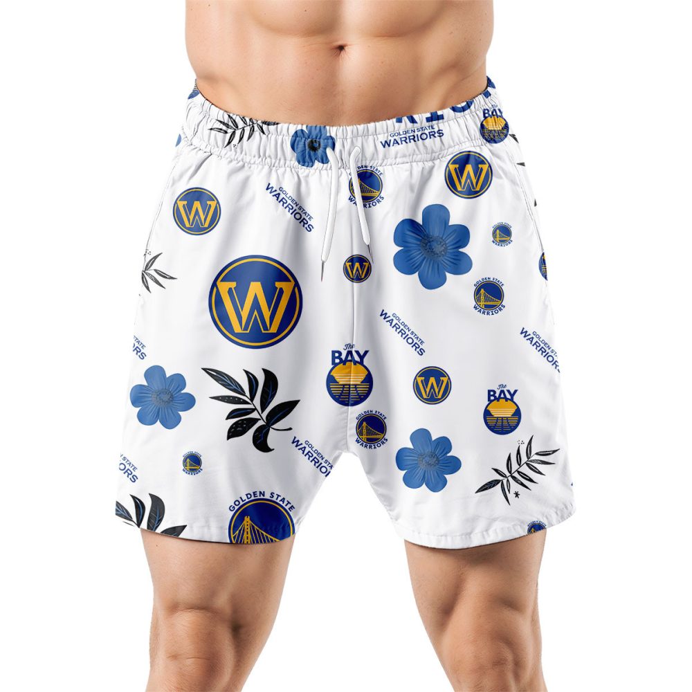 Golden State Warriors Hawaiian Shorts Tropical Beach