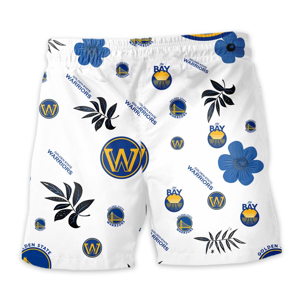 Golden State Warriors Hawaiian Shorts Tropical Beach - Image 4