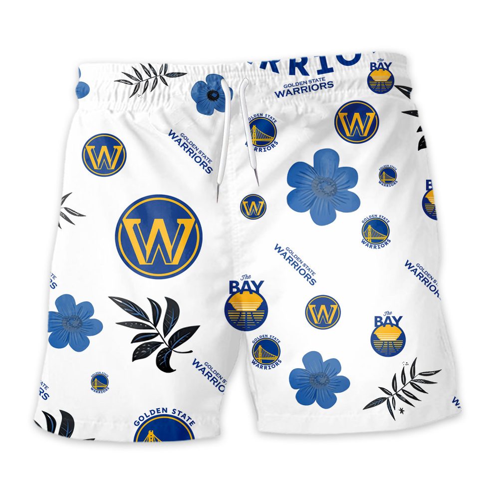 Golden State Warriors Hawaiian Shorts Tropical Beach - Image 3
