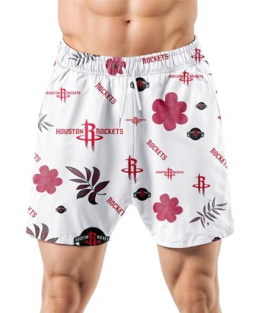 Houston Rockets Hawaiian Shorts Tropical Beach
