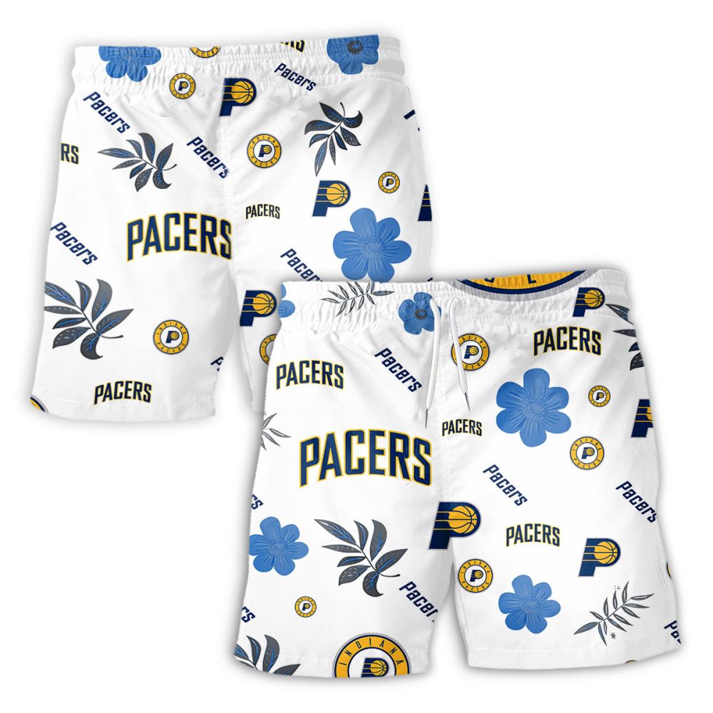 Indiana Pacers Hawaiian Shorts Tropical Beach - Image 2