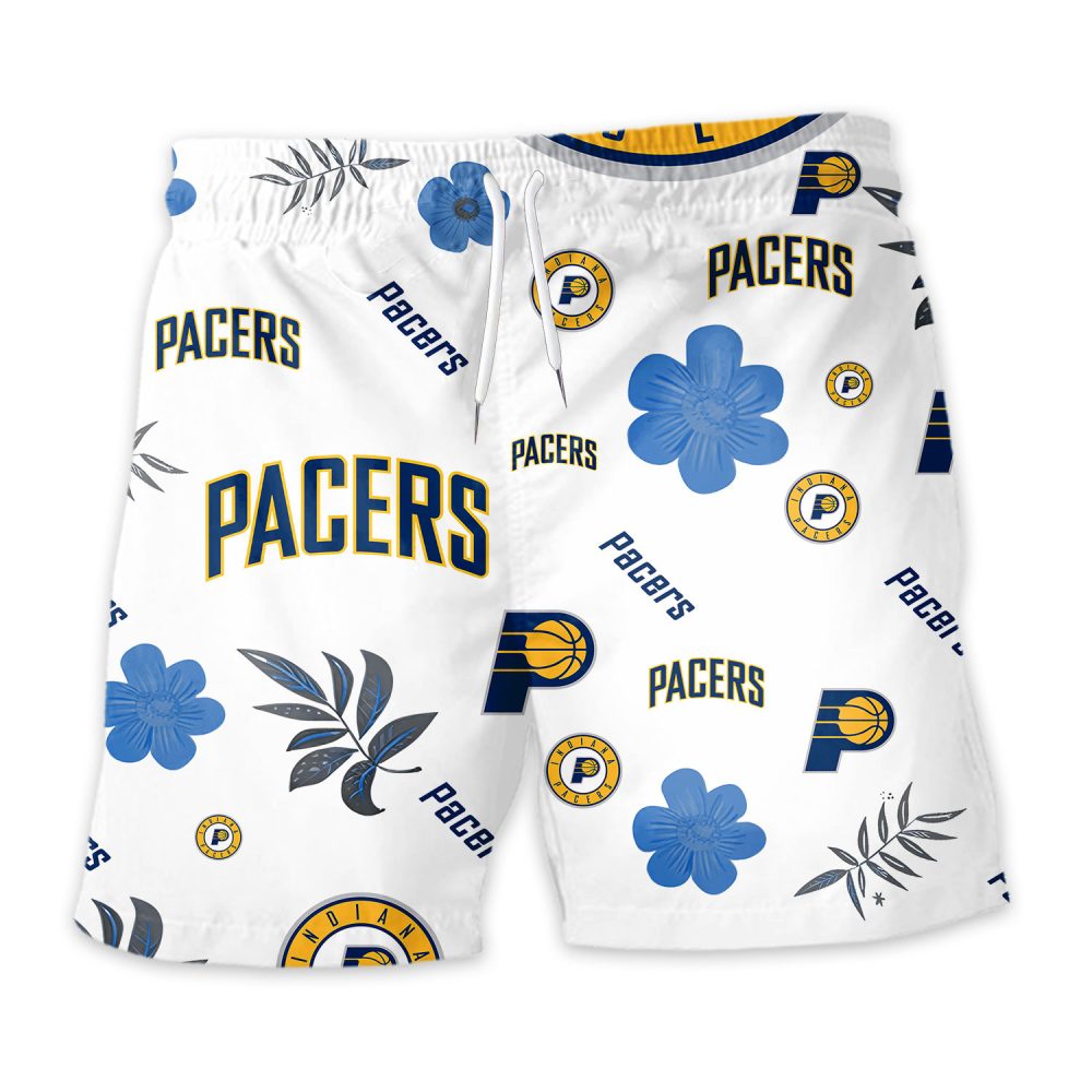 Indiana Pacers Hawaiian Shorts Tropical Beach - Image 3