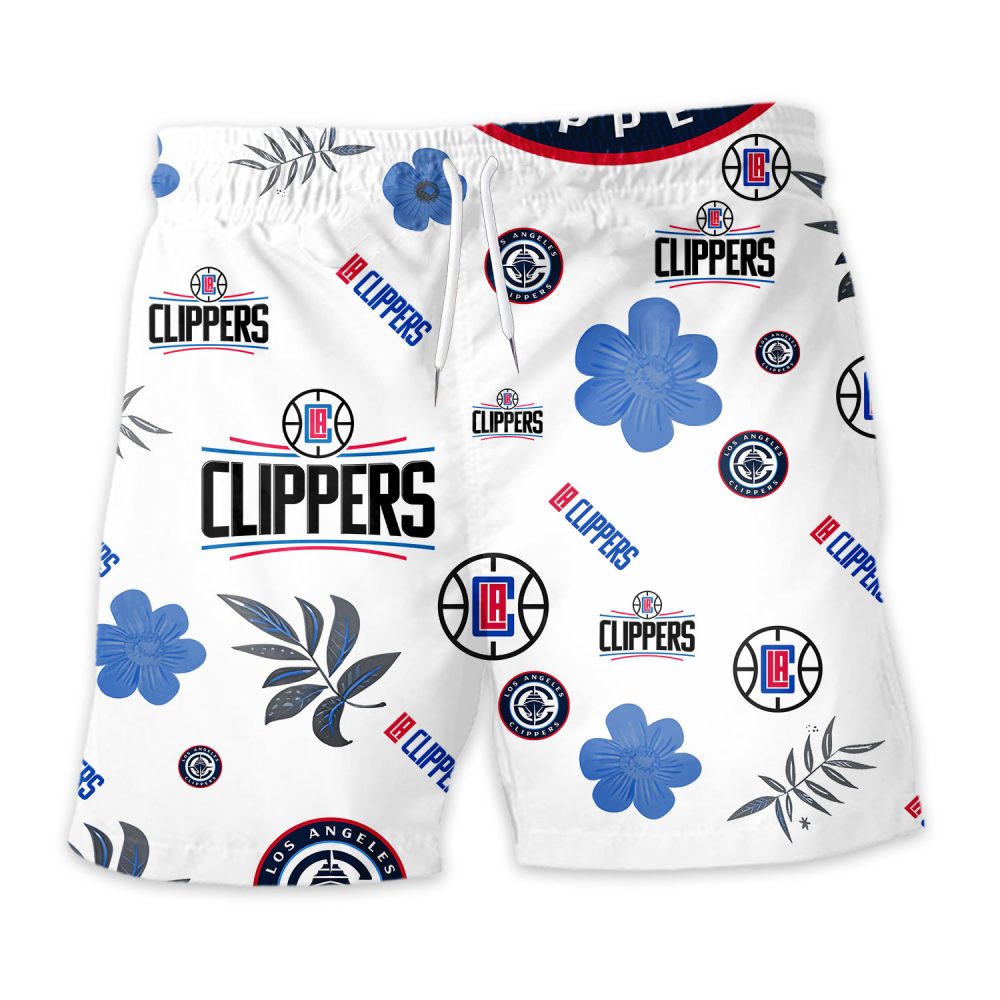 Los Angeles Clippers Hawaiian Shorts Tropical Beach - Image 3