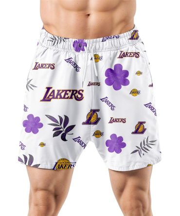 Los Angeles Lakers Hawaiian Shorts Tropical Beach