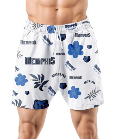 Memphis Grizzlies Hawaiian Shorts Tropical Beach