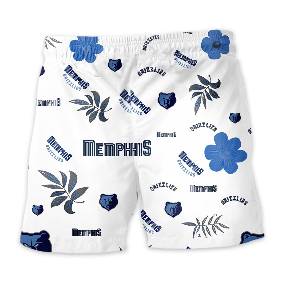 Memphis Grizzlies Hawaiian Shorts Tropical Beach - Image 4