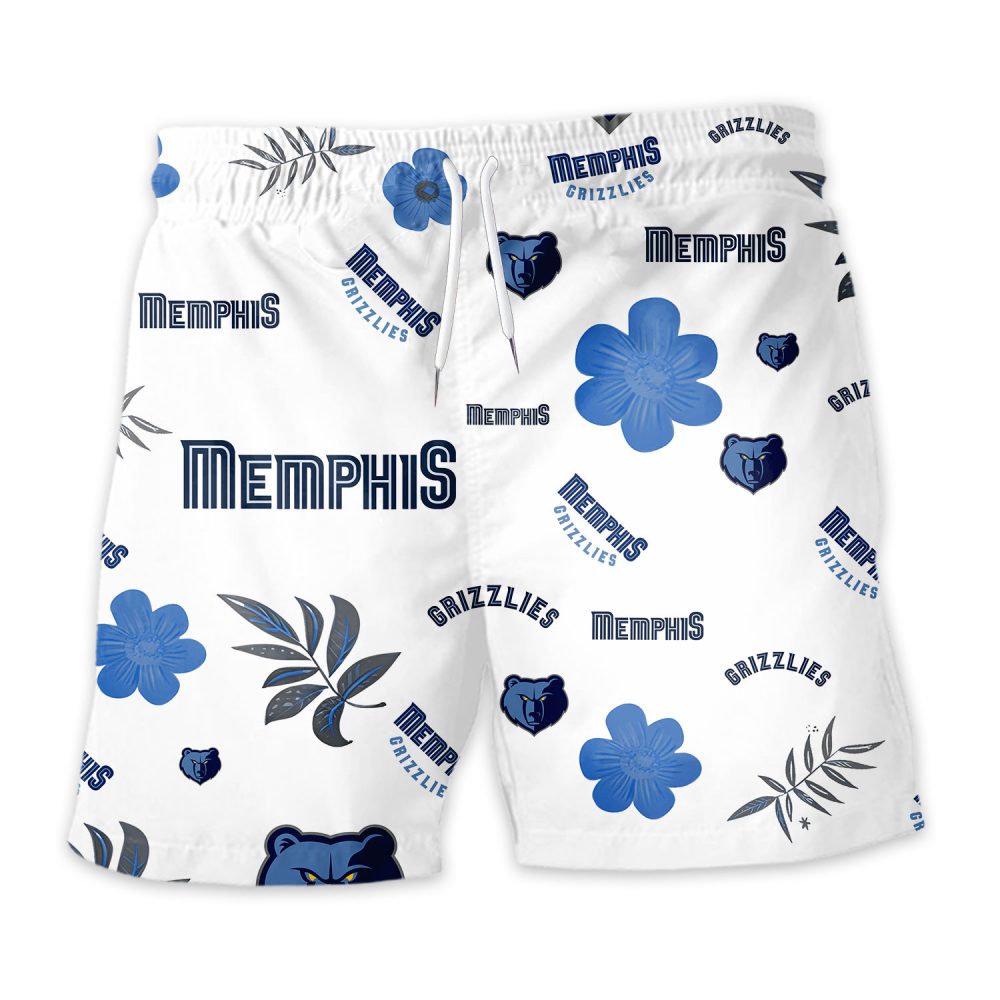 Memphis Grizzlies Hawaiian Shorts Tropical Beach - Image 3