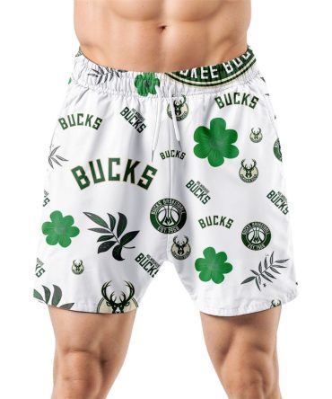 Milwaukee Bucks Hawaiian Shorts Tropical Beach