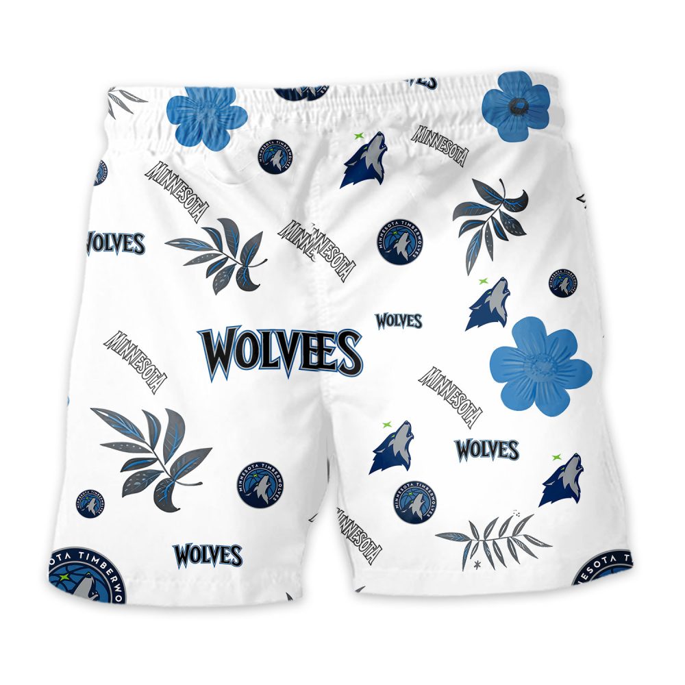 Minnesota Timberwolves Hawaiian Shorts Tropical Beach - Image 4