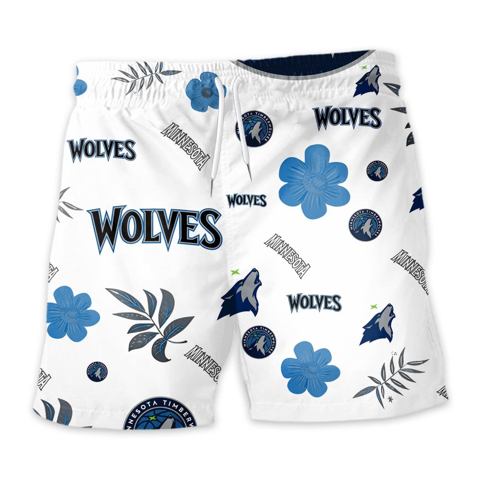 Minnesota Timberwolves Hawaiian Shorts Tropical Beach - Image 3
