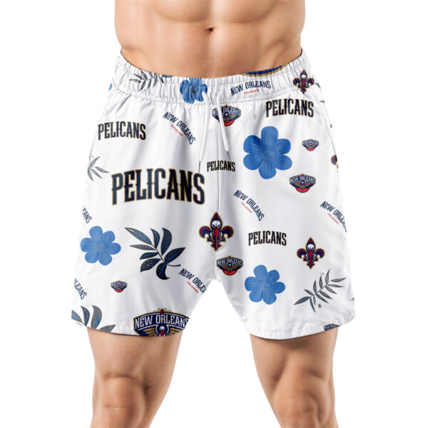 New Orleans Pelicans Hawaiian Shorts Tropical Beach - Image 5
