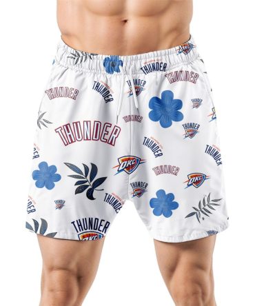 Oklahoma City Thunder Hawaiian Shorts Tropical Beach