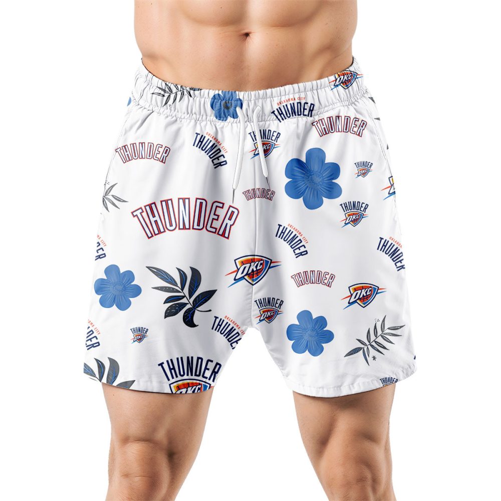 Oklahoma City Thunder Hawaiian Shorts Tropical Beach