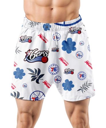 Philadelphia 76Ers Hawaiian Shorts Tropical Beach