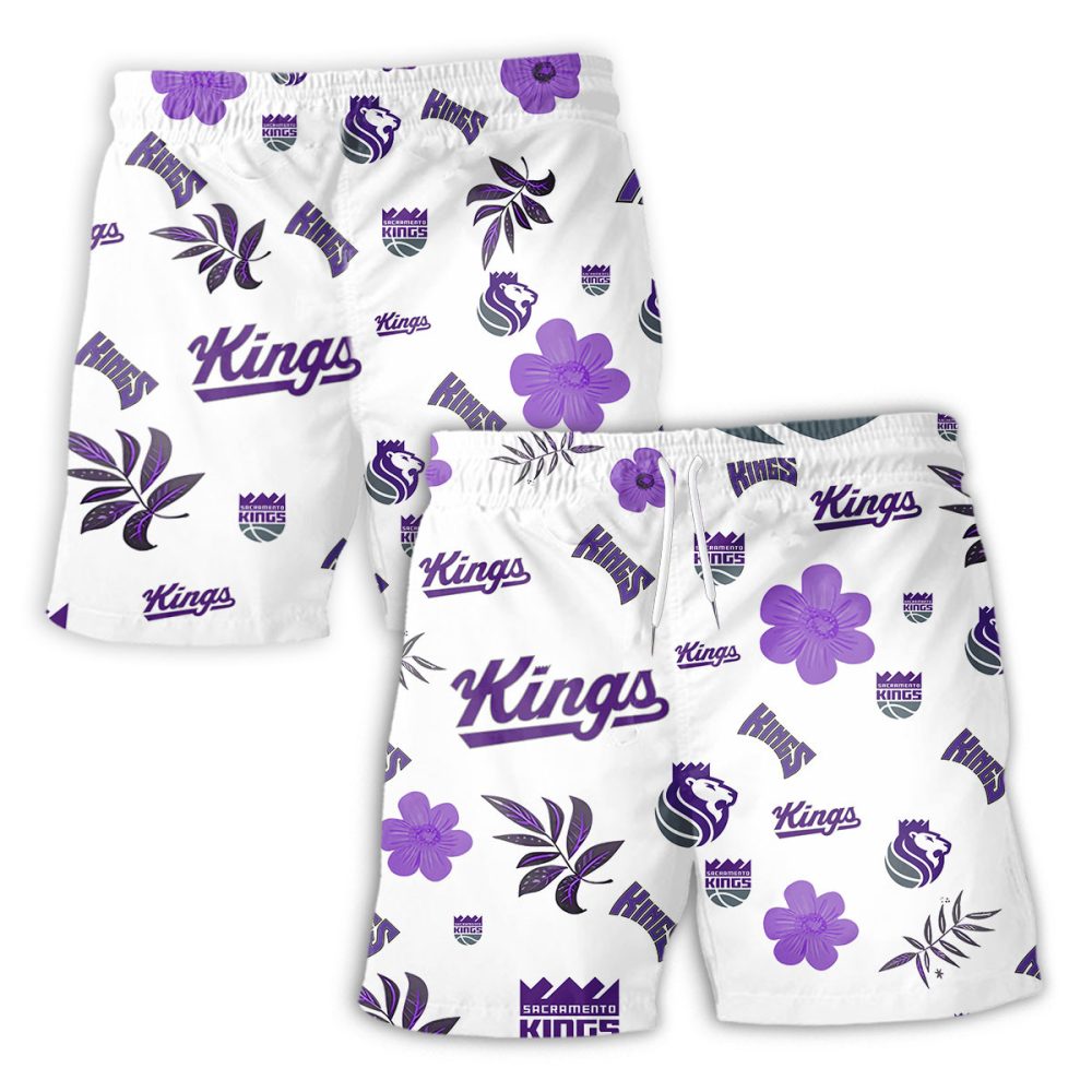 Sacramento Kings Hawaiian Shorts Tropical Beach - Image 2