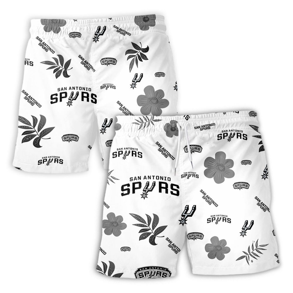San Antonio Spurs Hawaiian Shorts Tropical Beach - Image 2