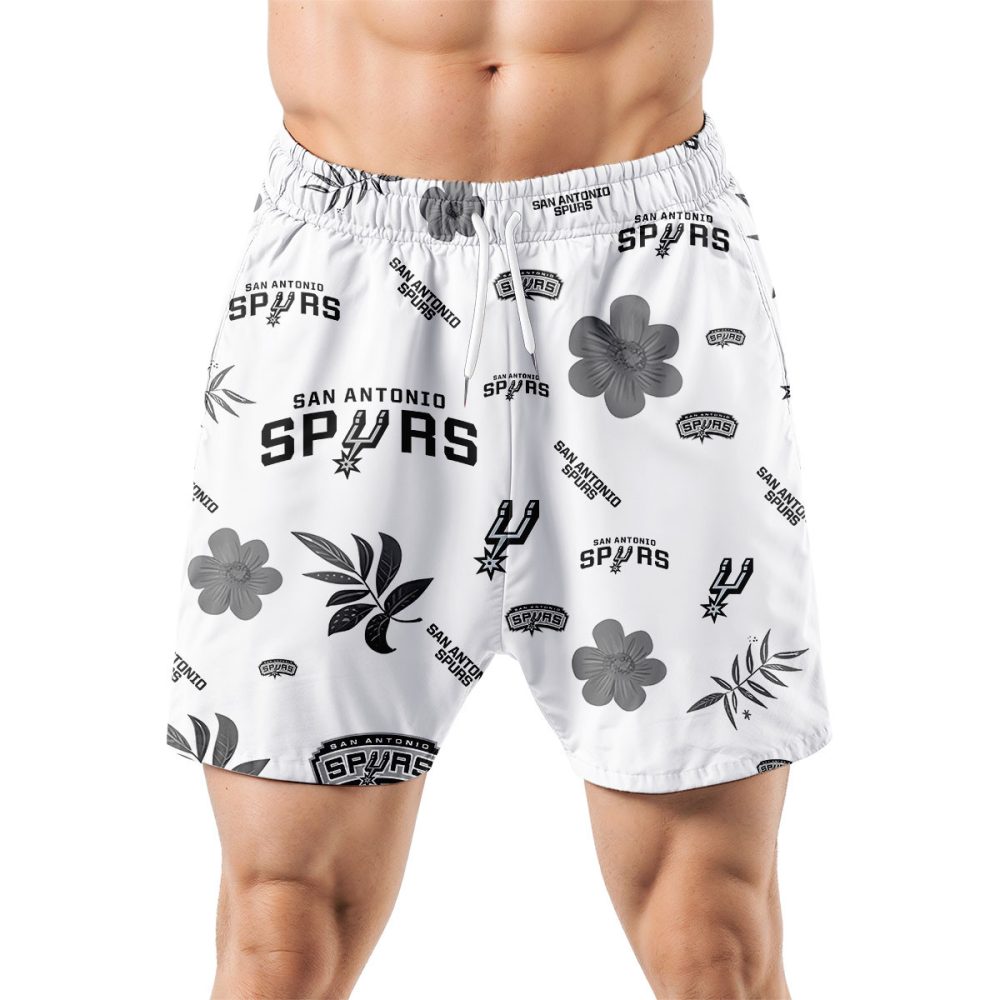 San Antonio Spurs Hawaiian Shorts Tropical Beach