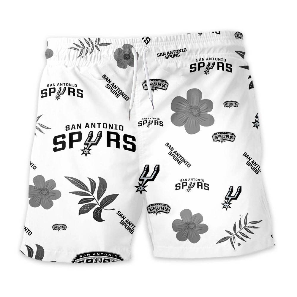 San Antonio Spurs Hawaiian Shorts Tropical Beach - Image 3