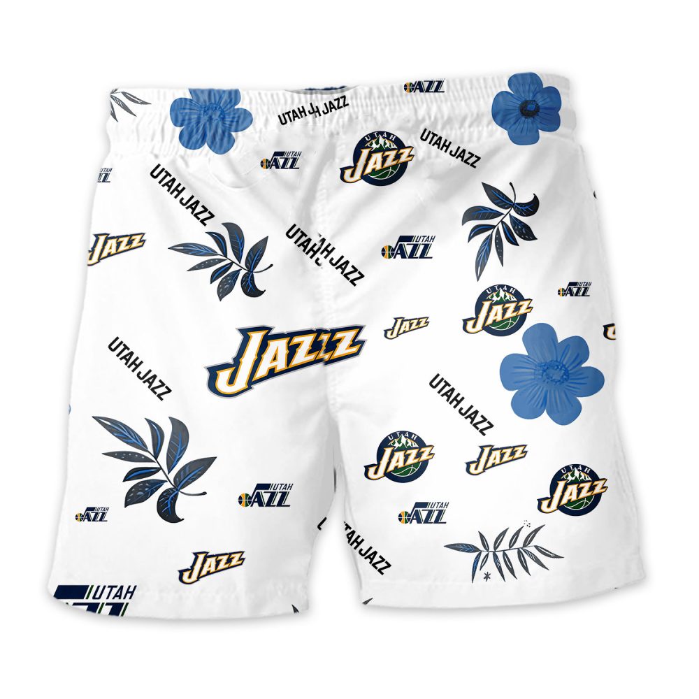 Utah Jazz Hawaiian Shorts Tropical Beach - Image 4