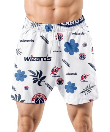 Washington Wizards Hawaiian Shorts Tropical Beach