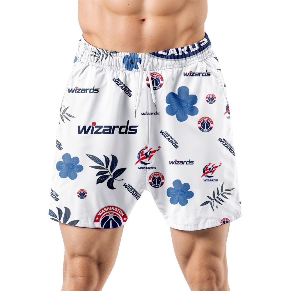 Washington Wizards Hawaiian Shorts Tropical Beach