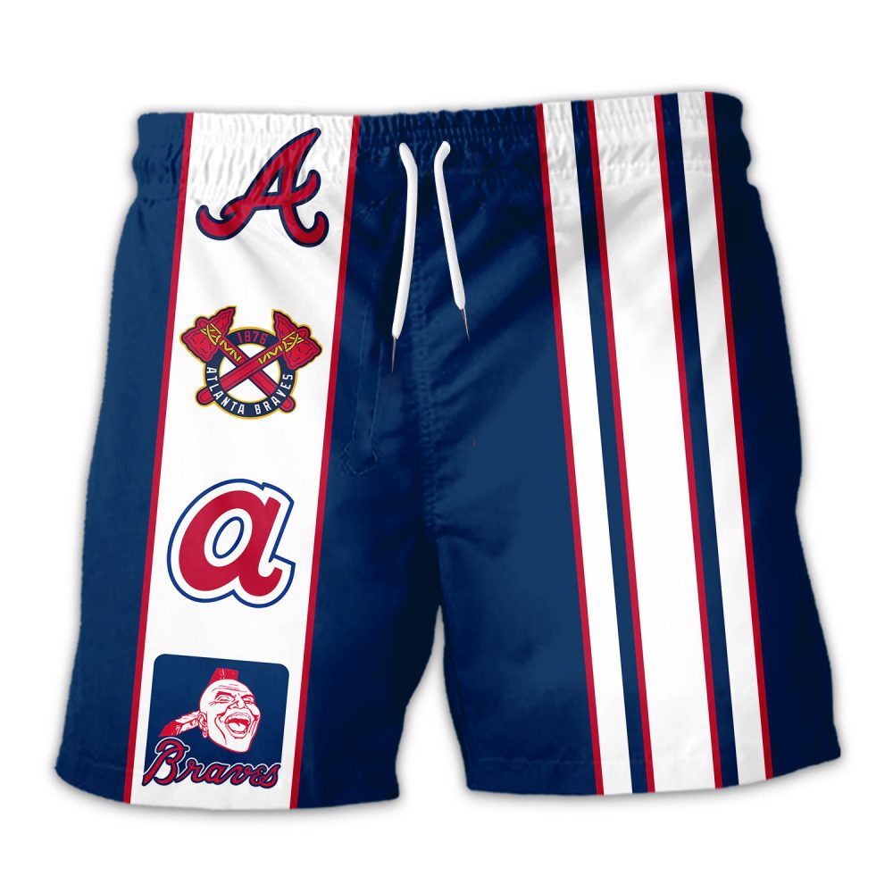 Atlanta Braves Hawaiian Shorts Classic Color Contrast - Image 3