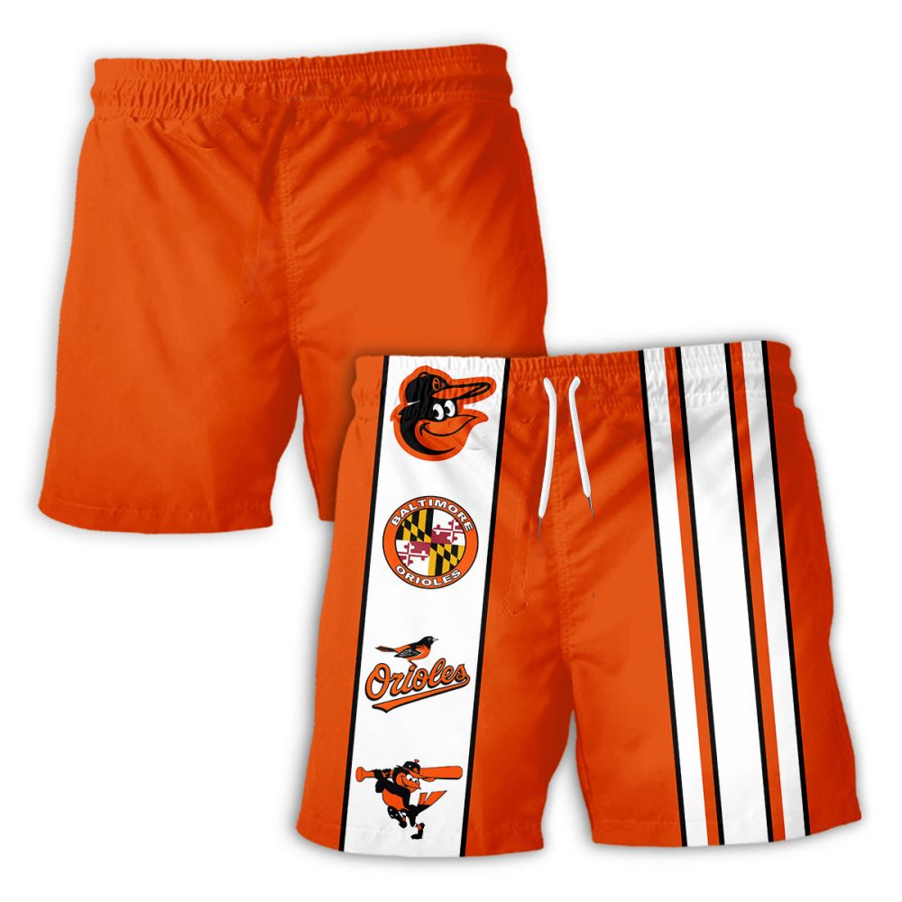Baltimore Orioles Hawaiian Shorts Classic Color Contrast - Image 2