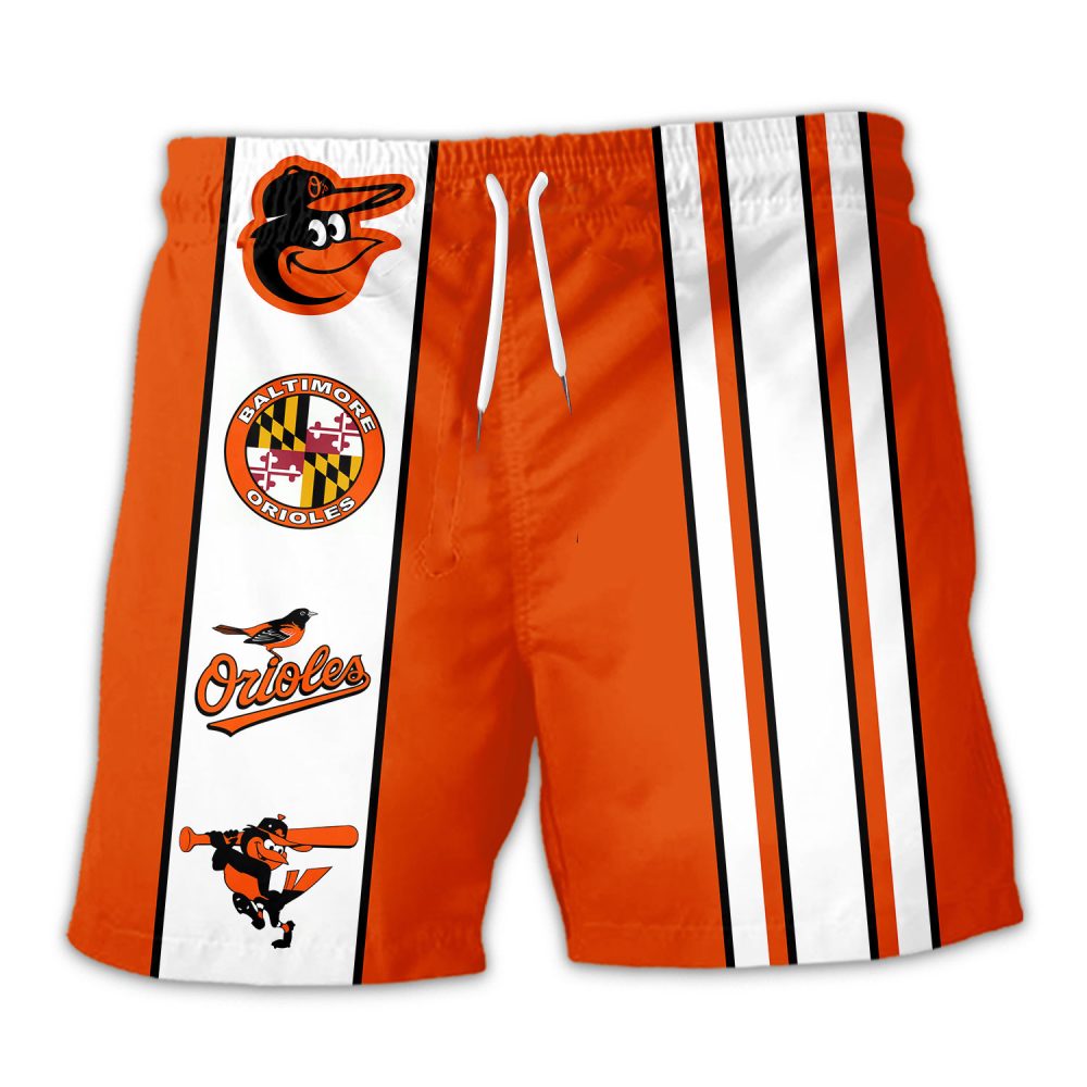 Baltimore Orioles Hawaiian Shorts Classic Color Contrast - Image 3
