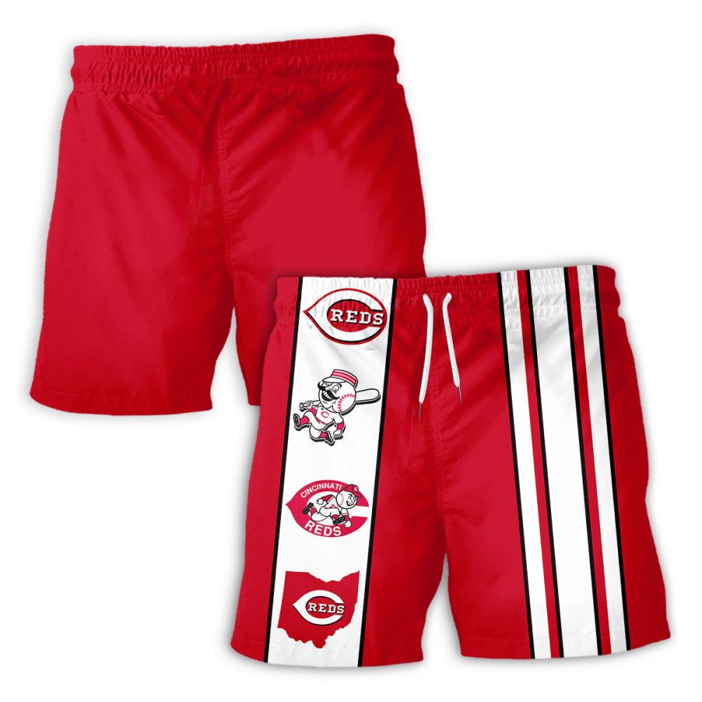 Cincinnati Reds Hawaiian Shorts Classic Color Contrast - Image 2