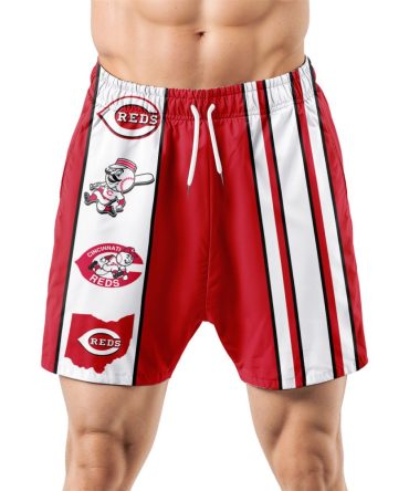 Cincinnati Reds Hawaiian Shorts Classic Color Contrast