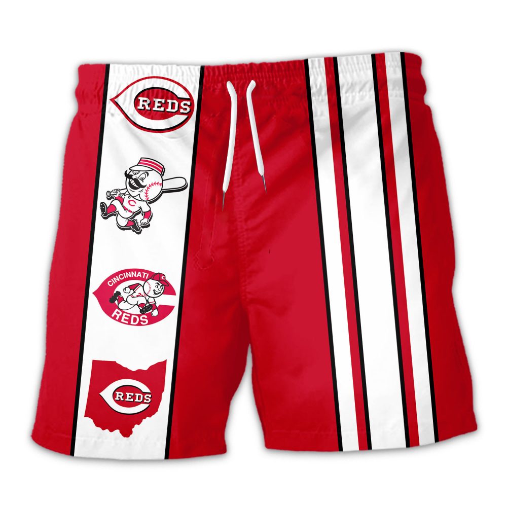 Cincinnati Reds Hawaiian Shorts Classic Color Contrast - Image 3