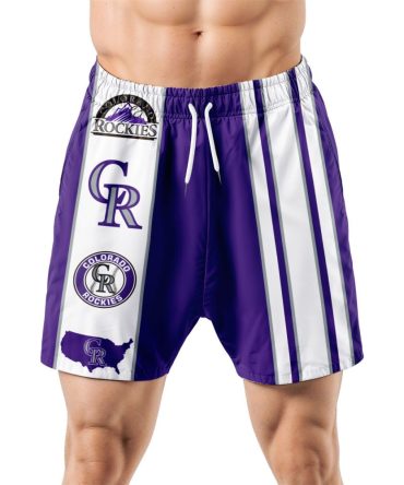 Colorado Rockies Hawaiian Shorts Classic Color Contrast