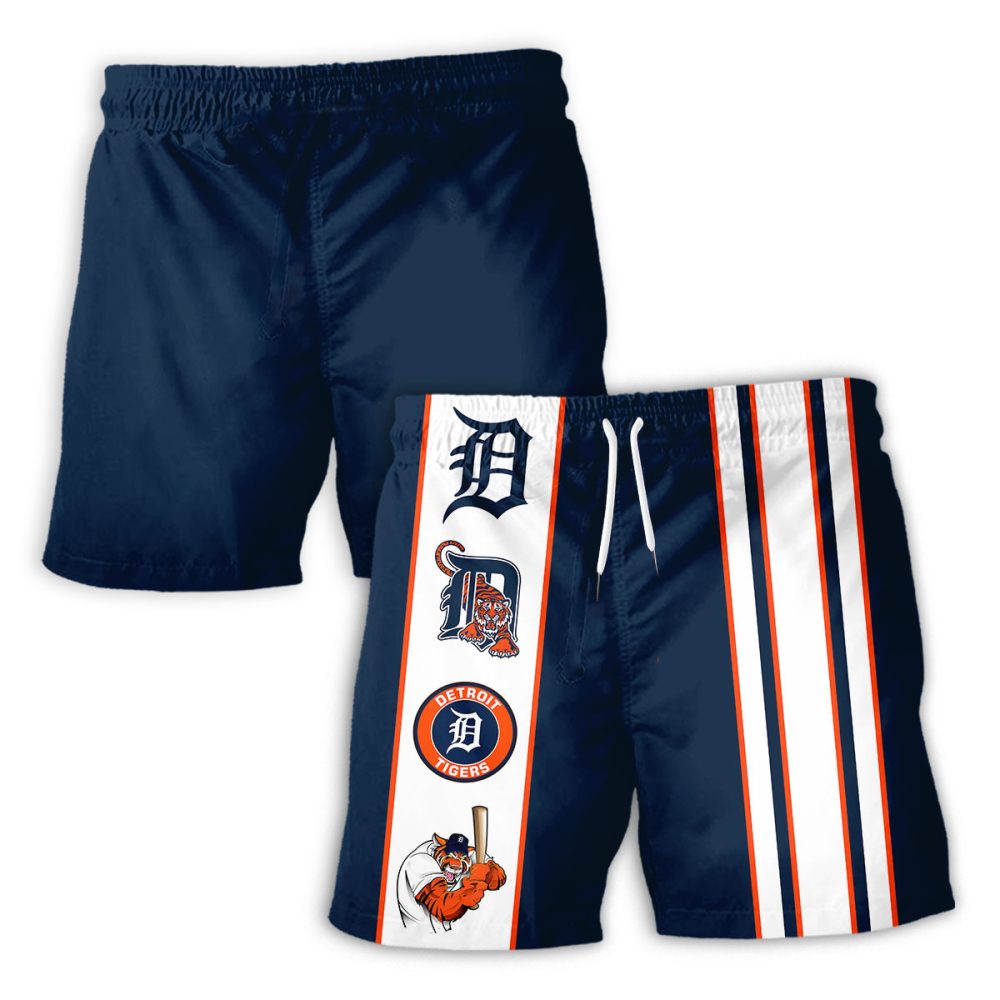 Detroit Tigers Hawaiian Shorts Classic Color Contrast - Image 2