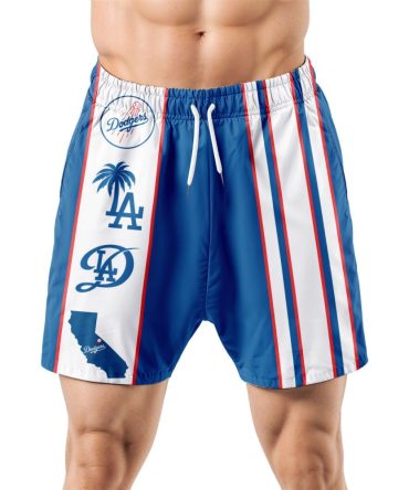 Los Angeles Dodgers Hawaiian Shorts Classic Color Contrast