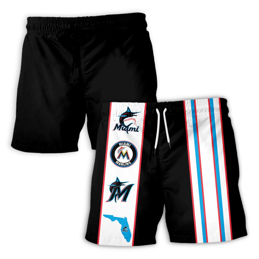 Miami Marlins Hawaiian Shorts Classic Color Contrast - Image 2