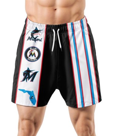 Miami Marlins Hawaiian Shorts Classic Color Contrast