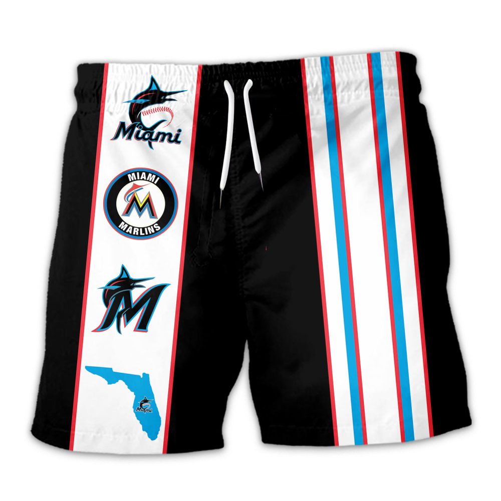 Miami Marlins Hawaiian Shorts Classic Color Contrast - Image 3