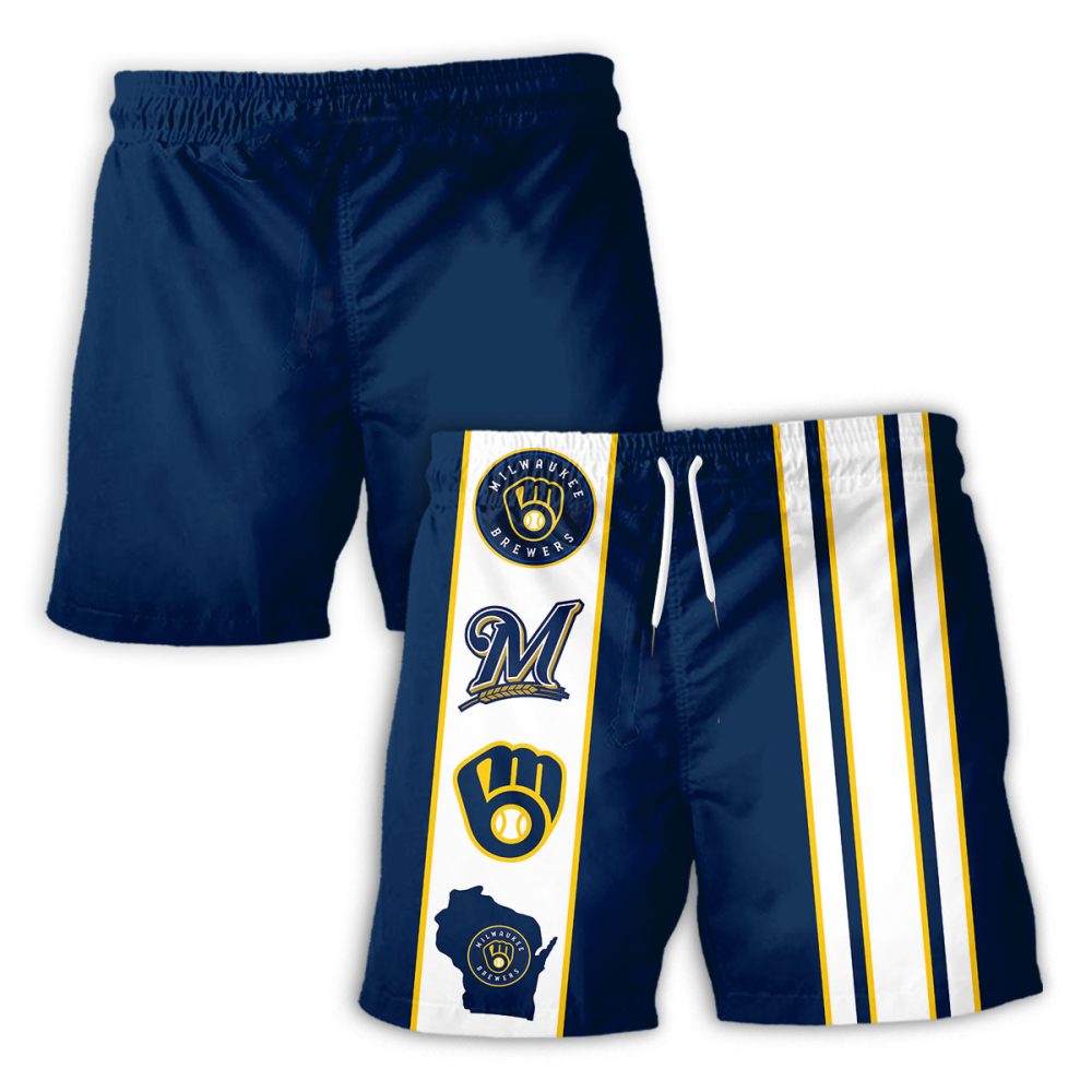 Milwaukee Brewers Hawaiian Shorts Classic Color Contrast - Image 2