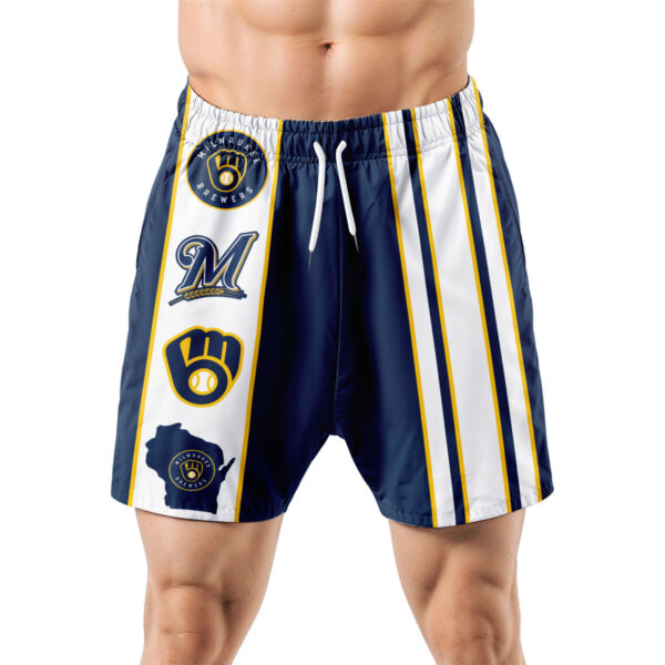 Milwaukee Brewers Hawaiian Shorts Classic Color Contrast - Image 5