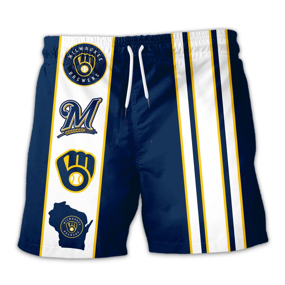 Milwaukee Brewers Hawaiian Shorts Classic Color Contrast - Image 3