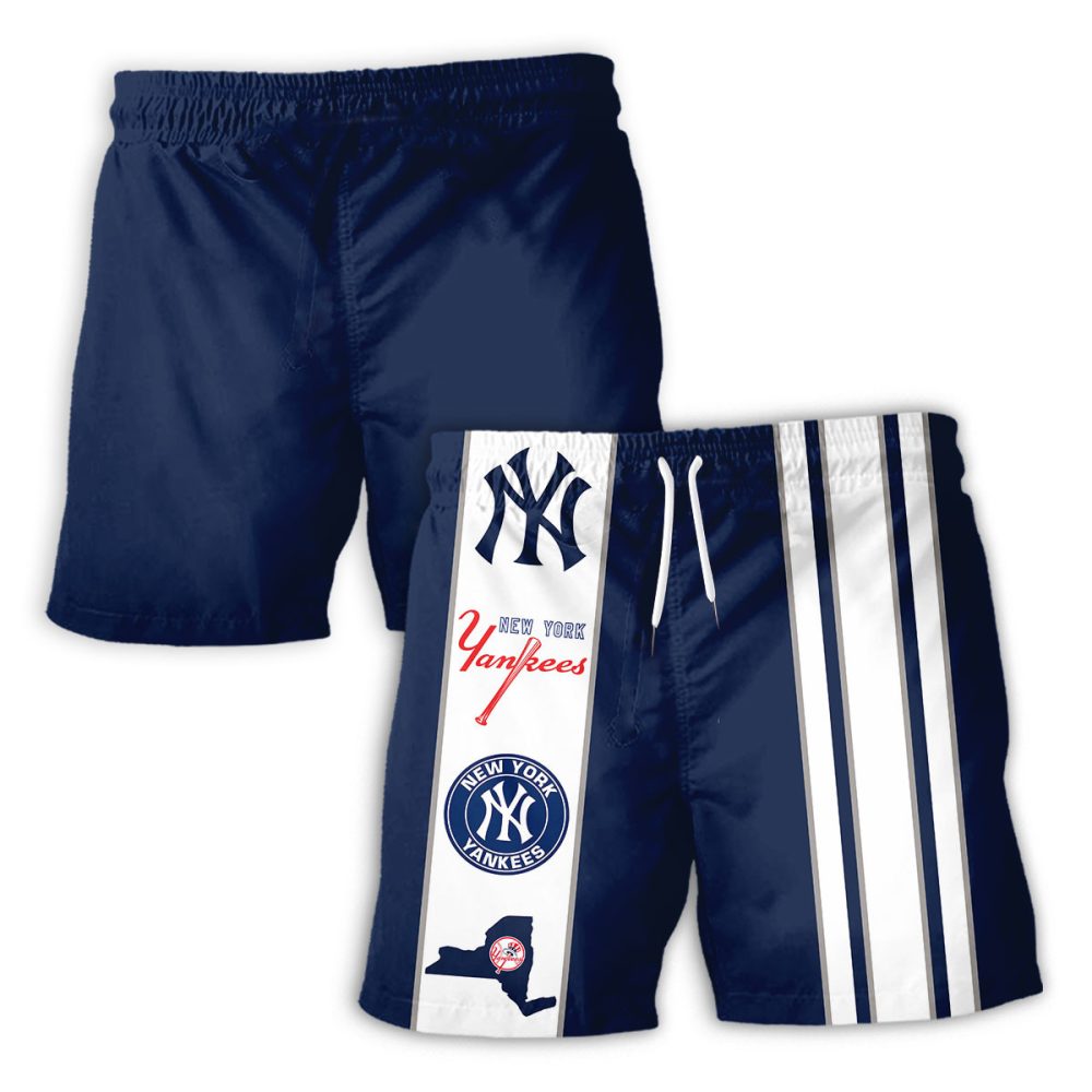 New York Yankees Hawaiian Shorts Classic Color Contrast - Image 2
