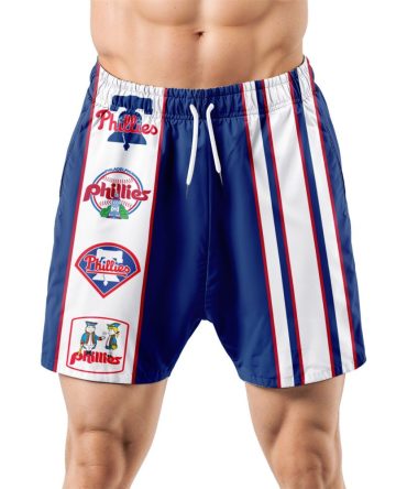 Philadelphia Phillies Hawaiian Shorts Classic Color Contrast