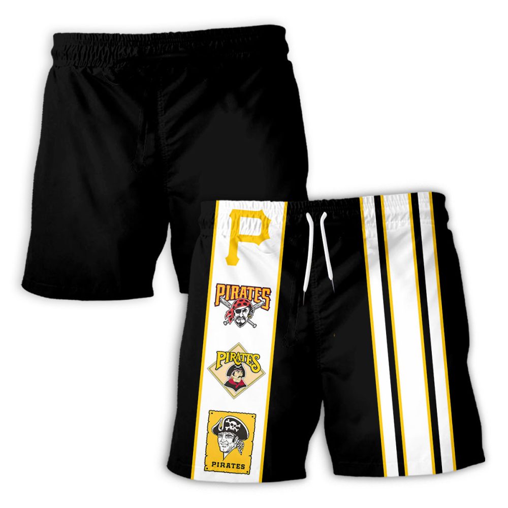 Pittsburgh Pirates Hawaiian Shorts Classic Color Contrast - Image 2