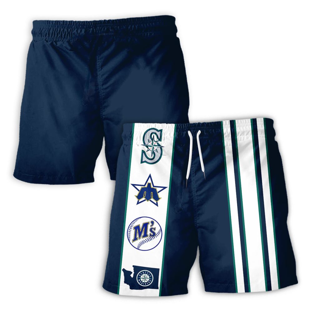 Seattle Mariners Hawaiian Shorts Classic Color Contrast - Image 2