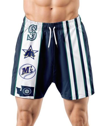 Seattle Mariners Hawaiian Shorts Classic Color Contrast