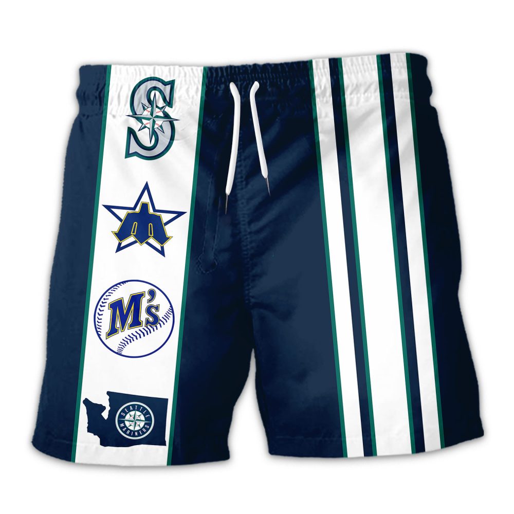 Seattle Mariners Hawaiian Shorts Classic Color Contrast - Image 3