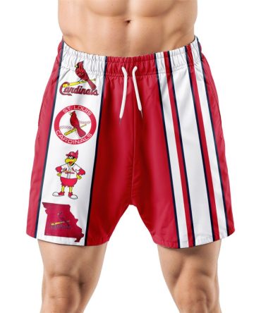 St. Louis Cardinals Hawaiian Shorts Classic Color Contrast