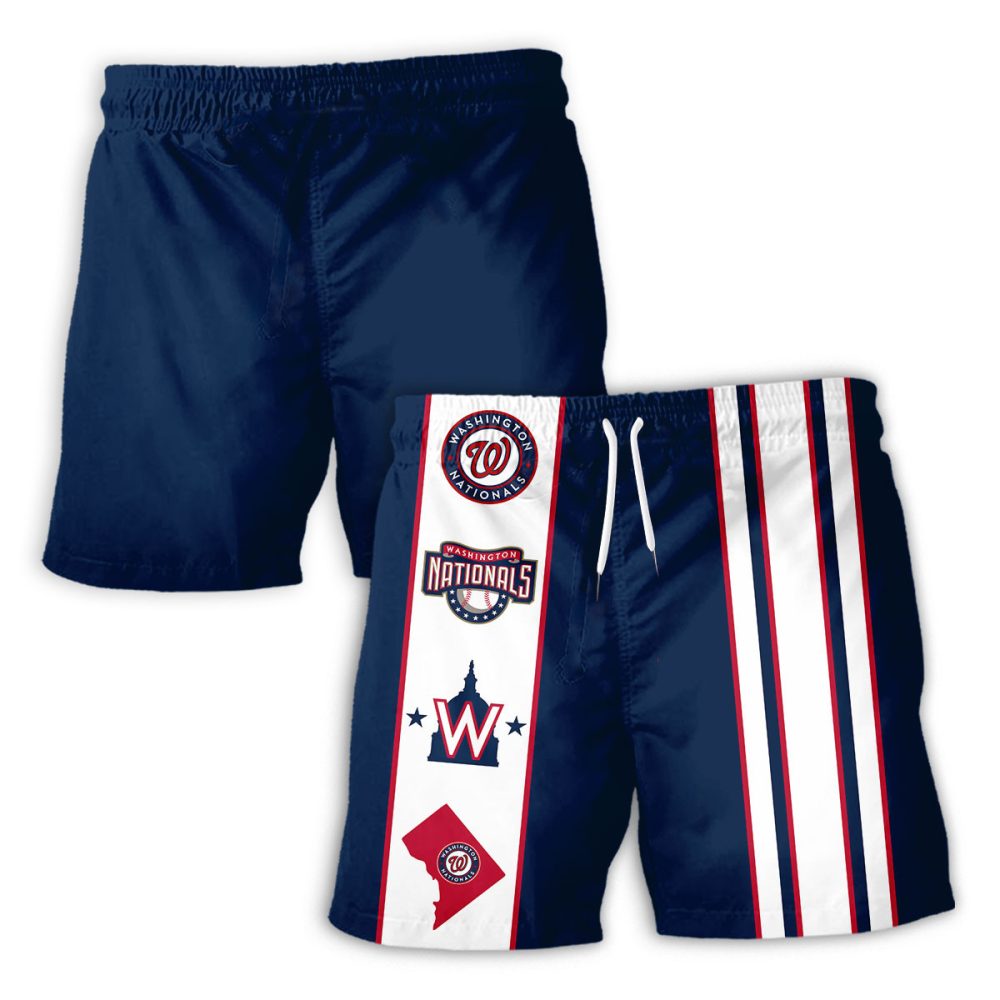 Washington Nationals Hawaiian Shorts Classic Color Contrast - Image 2
