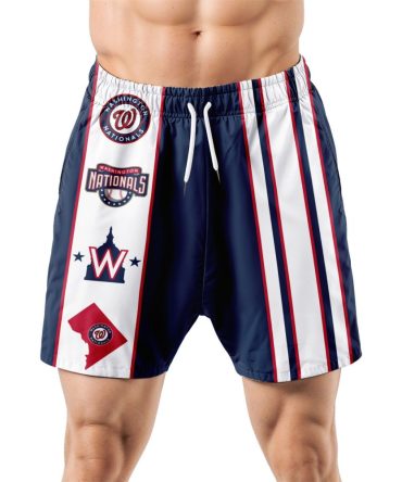 Washington Nationals Hawaiian Shorts Classic Color Contrast